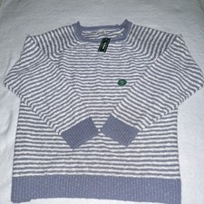 L.L.Bean Womens 2X Plus Blue/White Striped Cr...