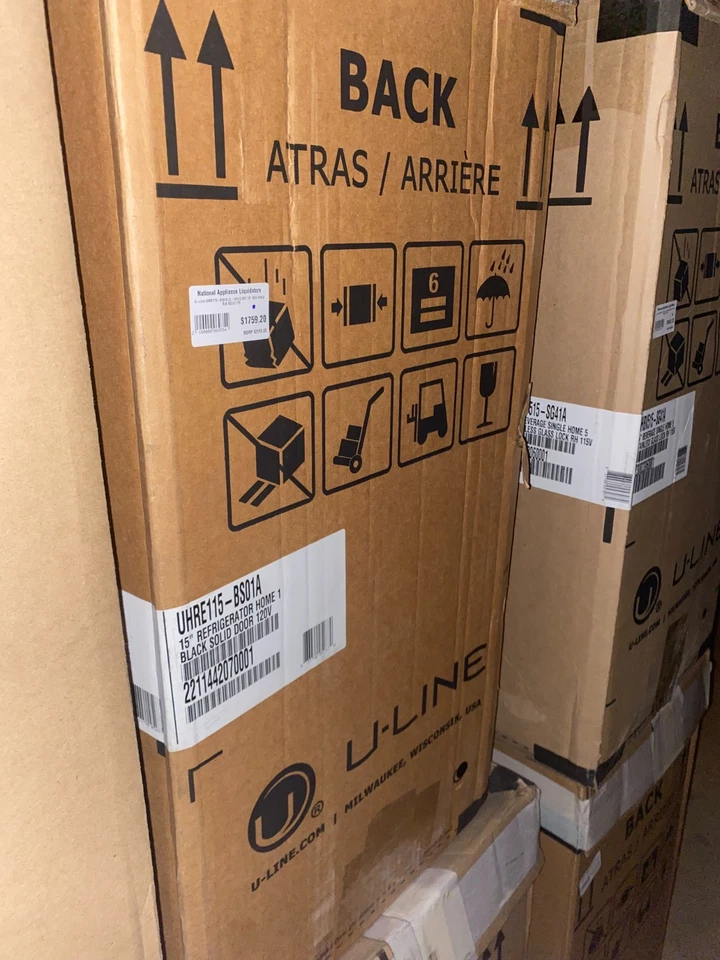 U-Line UHRE115BS01A 15 Inch Compact Refrigerator Black Under Counter #6935 - Image 2 of 2