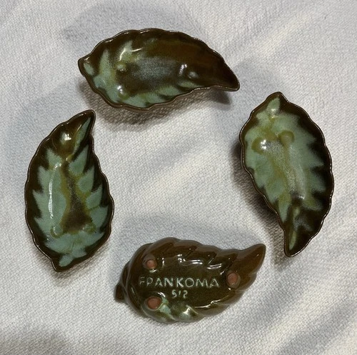 Frankoma Pottery Small Leaf Dishes Set of 4