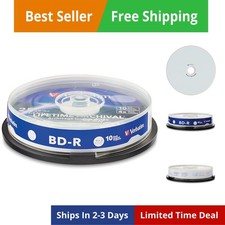 M DISC BD-R 25GB 4X Lifetime Archival White Inkjet Hub Printable Blank Blu-Ra...