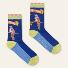 Calf-Length Socks with Bird Print 29-39cm