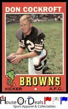 1971 Topps #193 Don Cockroft Cleveland Browns Vintage Football Card Rookie RC. rookie card picture