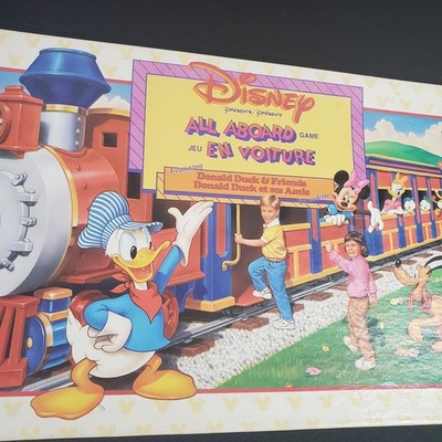 Vintage 1988 Disney All Aboard Game Milton Bradley UNPUNCHED 100% Complete