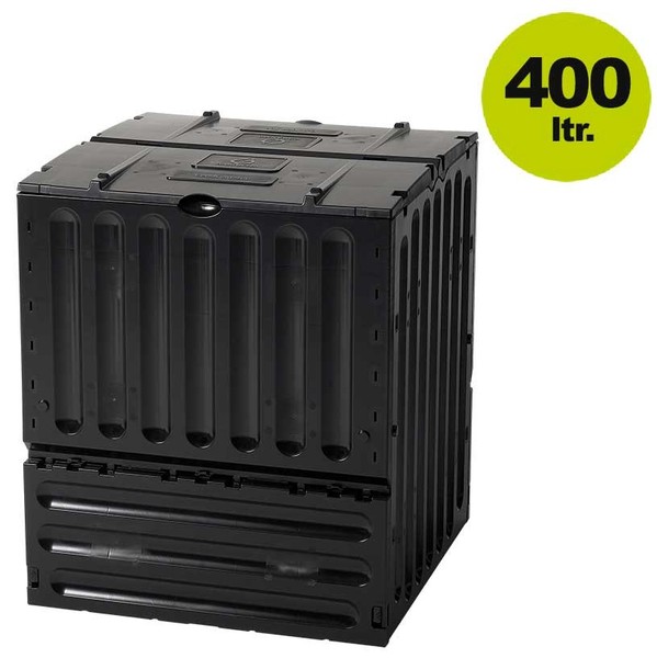 ECO-KING Komposter 400L Gartenkomposter 70X70X83Cm Schwarz,100% Recyceltem Pp-image