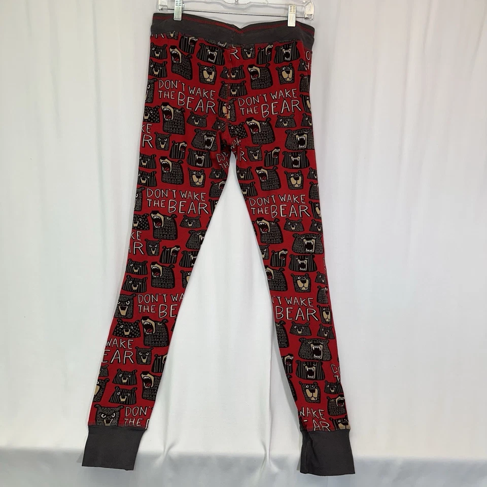 Lazy One “Don’t Wake The Bear” Women’s M Long John Pajama Pants Red W/Graphics - Image 4 of 4