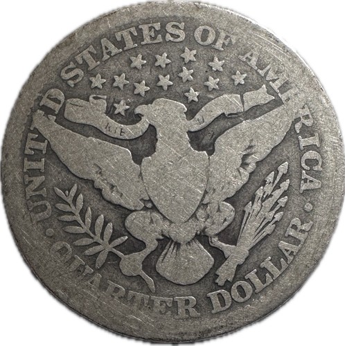 1913 P Barber Quarter 25¢ Semi-Key Date! Mintage of only 484,000 - Bild 2 von 2