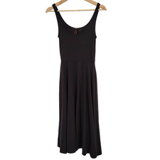 Quince Women Tencel Jersey Fit & Flare Dress Black Basic Sleeved XS