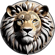 Wooden Puzzles for Adults, Unique Animal Shape Lion Wooden Jigsaw Puzzles, Extra