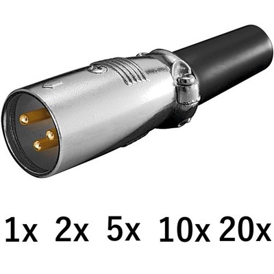 3 pin XLR Stecker mit vergoldeten Kontakten Audio Kabel Lautsprecher Mikrofon