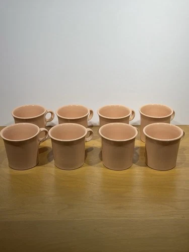 Fiestaware Pink Coffee Mugs Set Of 8 Fiesta O Ring Handle Rose