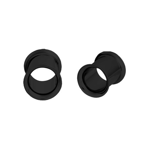 Pair of Surgical Steel PVD Black Double Flare Ear Tunnels Earlets Gauges Plugs - Picture 42 of 108