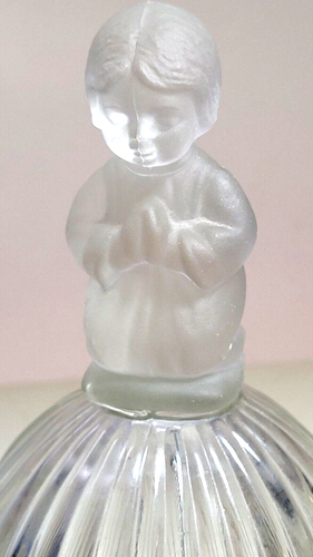 Campana di cristallo Goebel 1978 - Ragazza che prega congelata - 1a edizione - etichetta foil - W.Germany - Foto 3 di 7