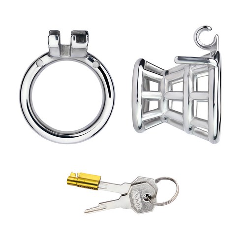Gürtel Design Metall Keuschheitskäfig Edelstahl klein männlich Stealth Lock Gerät - Bild 3 von 40