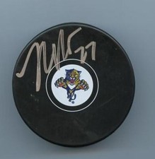 NICK BJUGSTAD FLORIDA PANTHERS SIGNED HOCKEY PUCK W/ COA