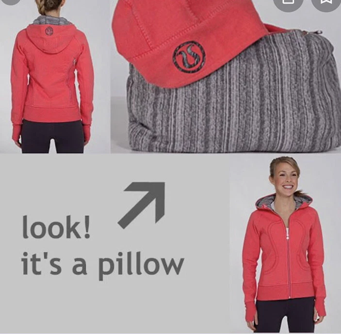 Lululemon Special Edition Travel Pillow Scuba Hoodie Size 6 in Coral