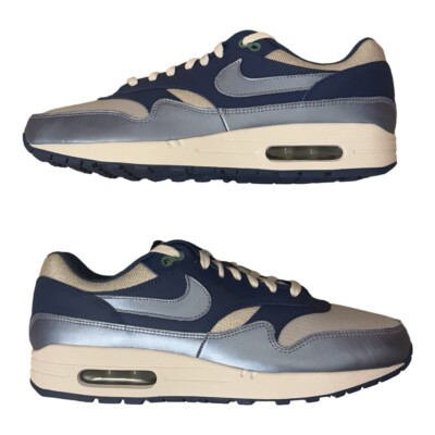 Size 11 Men s Nike Air Max 1 By You Blue White Silver Cancer Size 12.5 Women s