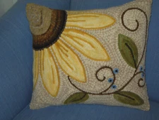 Sunflower With Berries Rug Hooking Paper Pattern - Prairie Road Designs