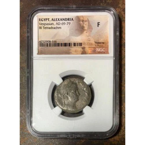 Egypt, Alexandria Vespasian, AD 69-79 NGC F ***Rev. Tye's Stache*** #8166181
