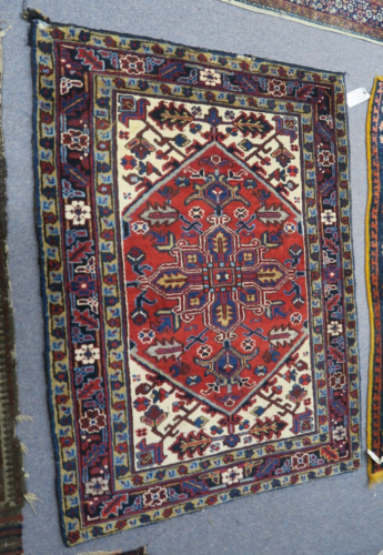 Vintage Karaja Serapi Oriental Area Rug  3'3 x 4'4 Hand-knotted Wool - Picture 1 of 8