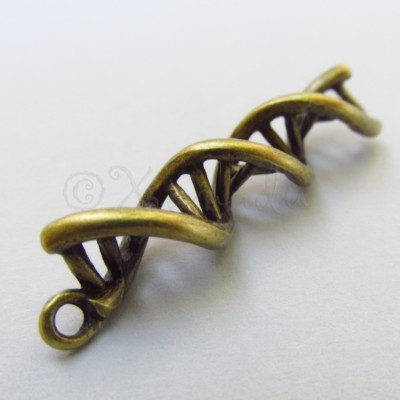 DNA Double Helix 40mm Antiqued Silver Plated Pendants C3743 - 2, 5 Or 10PCs