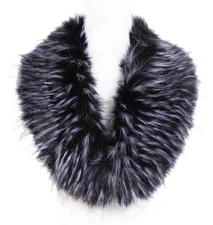 Soul Young Faux Fur Collar Women's Neck Warmer Scarf WrapBlack&whiteOne Size