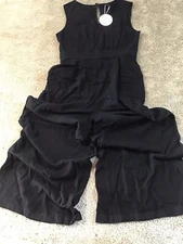 Anrabess  jumpsuit With Pockets Black Large Wide Legs