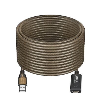 30 FT USB Extension Cable USB 2.0 A Male to A Female Active Repeater Extensio...