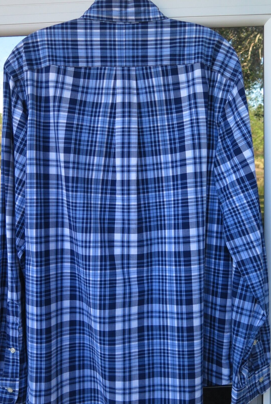 Polo pony casual Ralph Lauren uomo cotone blu quadri recente polo grande