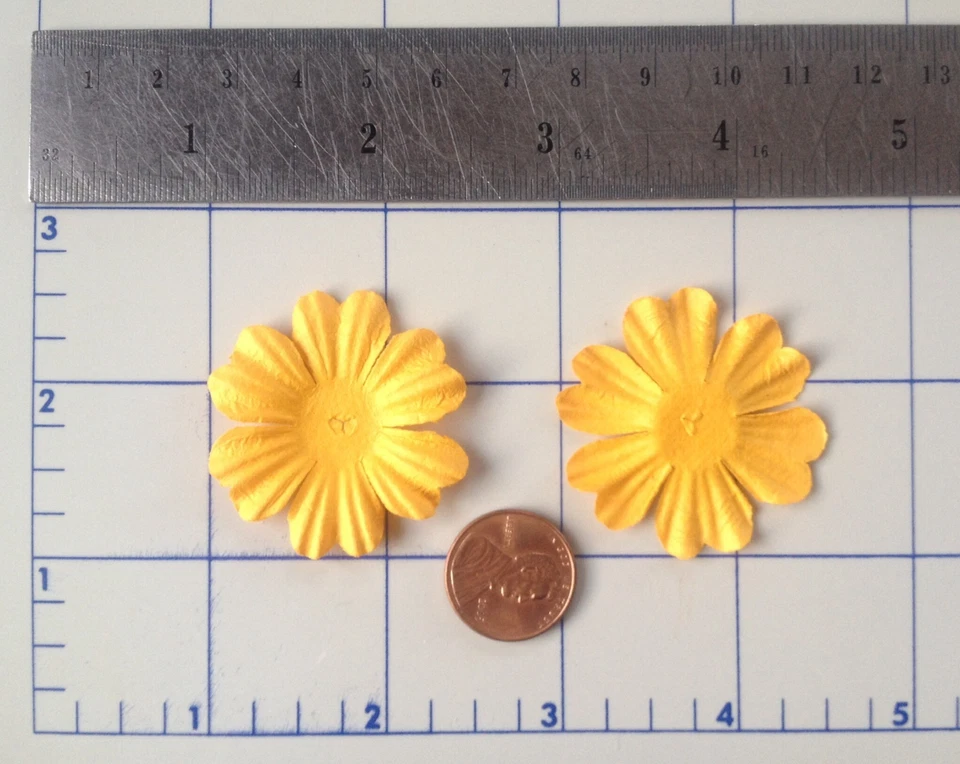 10 Flores Pétalos Flores Calabaza Naranja Calabaza Hecho a Mano Morera Papel Otoño  Foto 4 de 4