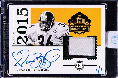2022 Panini Honors HOF Class #HOF-JB Jerome Bettis Auto Patch /1 Panini Encased