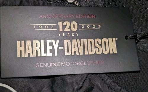 (MEN 3XL) - HARLEY-DAVIDSON 120th Anniversary Casual Moto Jacket - Black/Orange - Picture 13 of 14