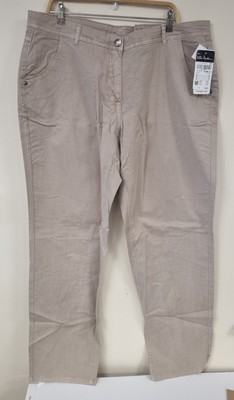Ulla Popken Womens Trousers - Size 24 UK, Light Beige (Vintage Look)