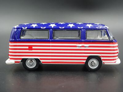 1967-1979 VW VOLKSWAGEN TYPE 2 T2 BUS USA FLAG RARE 1/64