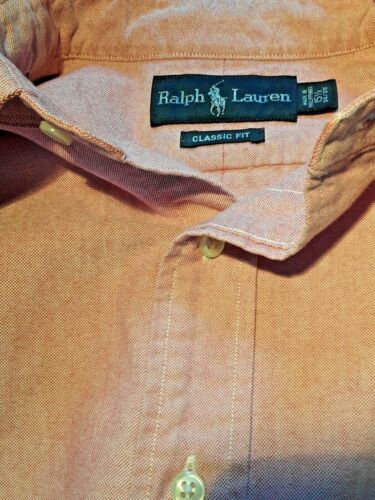 DE COLECCIÓN Ralph Lauren Rosa Oxford Tela Botones Camisa Talla 15 1/2x34-5 - Imagen 3 de 5