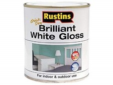 Rustins  Quick Dry White Gloss Paint Indoor  Outdoor Use  250ML  500ML  1L