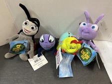 Lot of 4 Disney Pixar A Bug's Life Movie Characters Mini Bean Bug Plush Toys