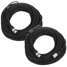 2 Pack of 100 Ft Black XLR Microphone Cables PA/DJ Mic Cords