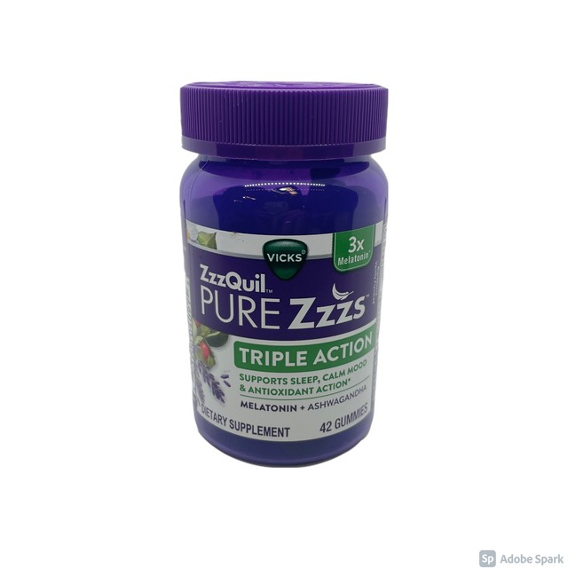 ZzzQuil Pure ZZZs Triple Action Gummy Melatonin Sleep Aid 6mg 84 Gummies for sale online eBay