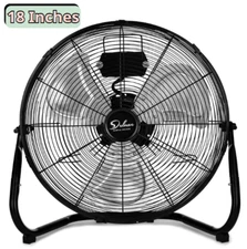 18" Metal Industrial Floor Fan, 3-Speed High Velocity, for Workshop