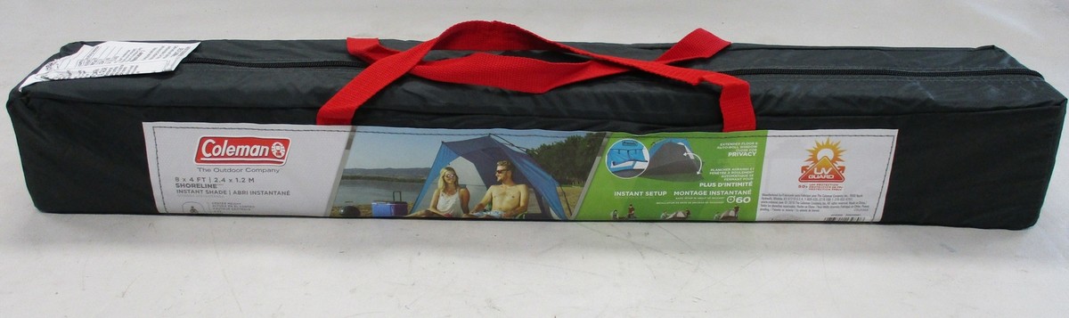 COLEMAN 8' X 4' SHORELINE INSTANT BEACH SHADE TENT 728232 CAMPING