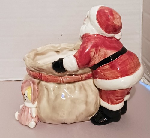 Santa Toy Sack Candy Dish 1981 Japan Fitz and Floyd Christmas - Picture 2 of 6