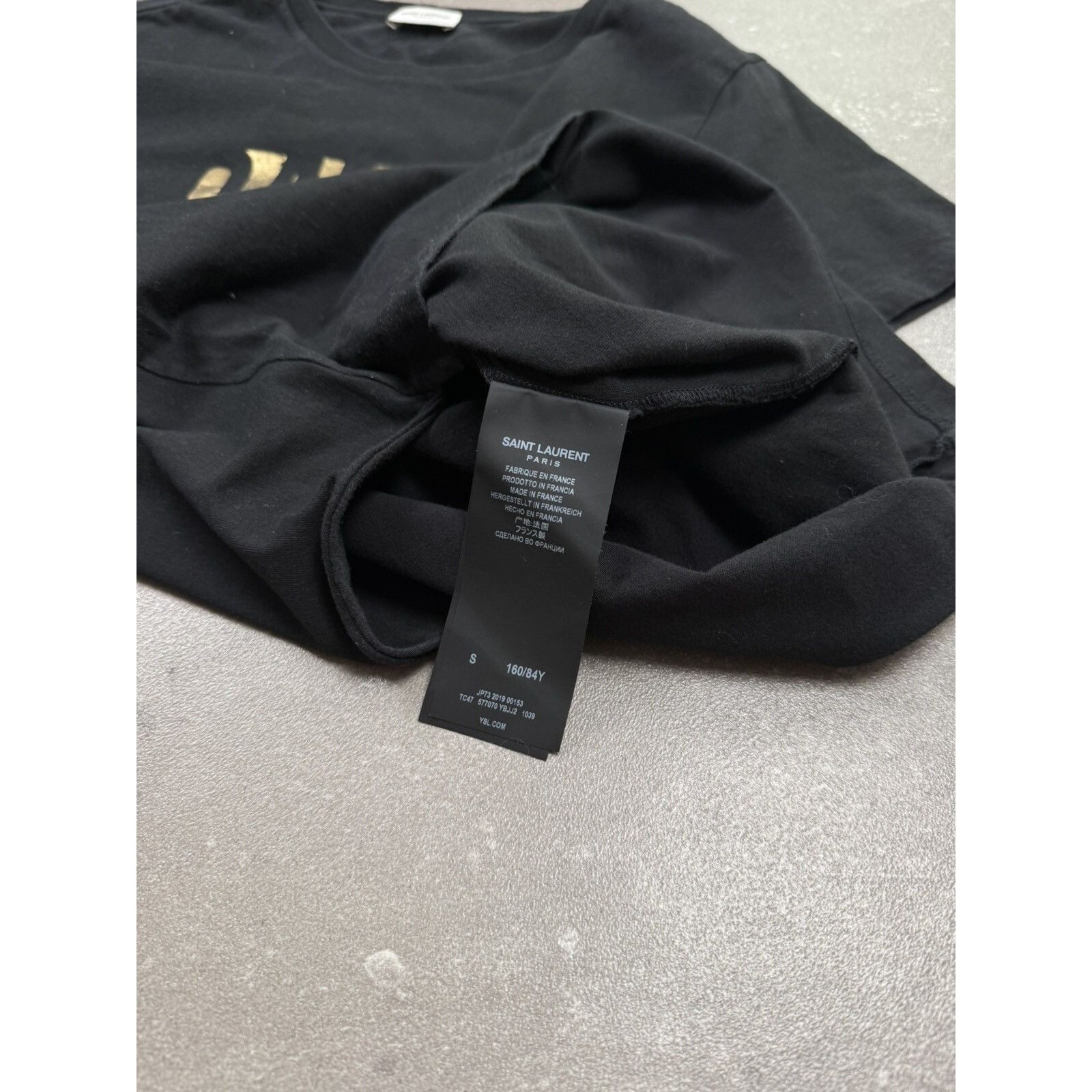 T shirt maglietta Saint Laurent Paris grande logo archivio oppio