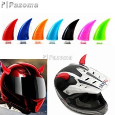 Casco de motocicleta 2 piezas cuernos de diablo esquina casco decoración con ventosas