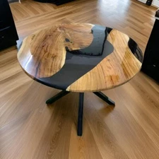 Black Epoxy Resin Coffee Table Top, Epoxy Wooden Center Table Top, Modern Decor