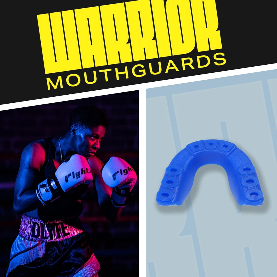 Paquete de 2 protectores bucales Beast Fang boxeo adulto azul + negro + estuche de transporte Foto 3 de 4