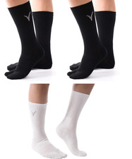 3 Pairs Combo - Athletic Tabi Flip Flop Socks V Toe Sports Or Casual Wear