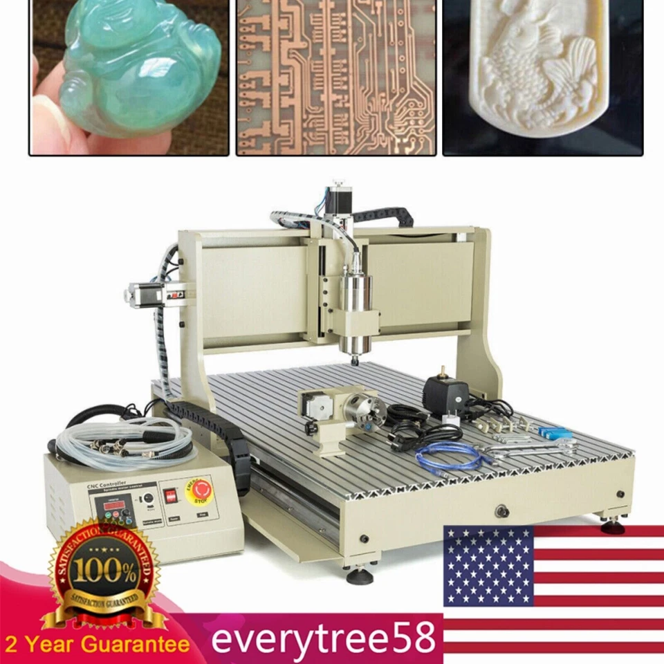 USB CNC 6090 4 axis 2.2KW CNC Router Small Wood Metal Engraving Milling Machine - Image 4 of 4