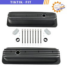 Chevy Tall Finned Black Center Bolt Valve Covers Vortec 5.0 5.7 283 305 350 Sbc Chevy Tall Finned Black Center Bolt Valve Covers Vortec 5.0 5.7 283 305 350 Sbc