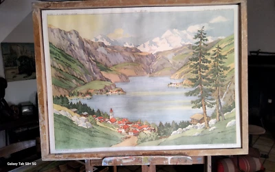 Ancienne Affiche géographie scolaire ROSSIGNOL RECTO VERSO 58x78cm sans le cadre - Photo 1/4