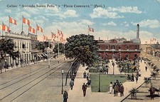 CALLAO, PERÚ ~ AVENIDA SAENZ PENA & PLAZA CASASNAV, Pub. SABLICH ~ 1910s